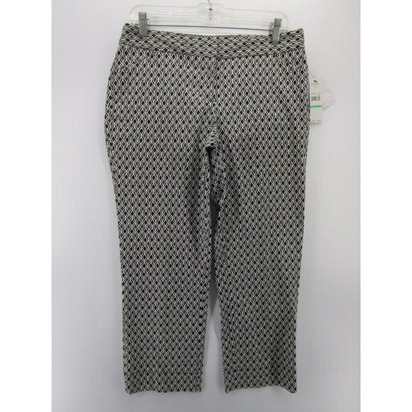 Laundry Shelli Segal Pants 8 White Straight Crop Career Stretch NEW - Picture 1 of 10